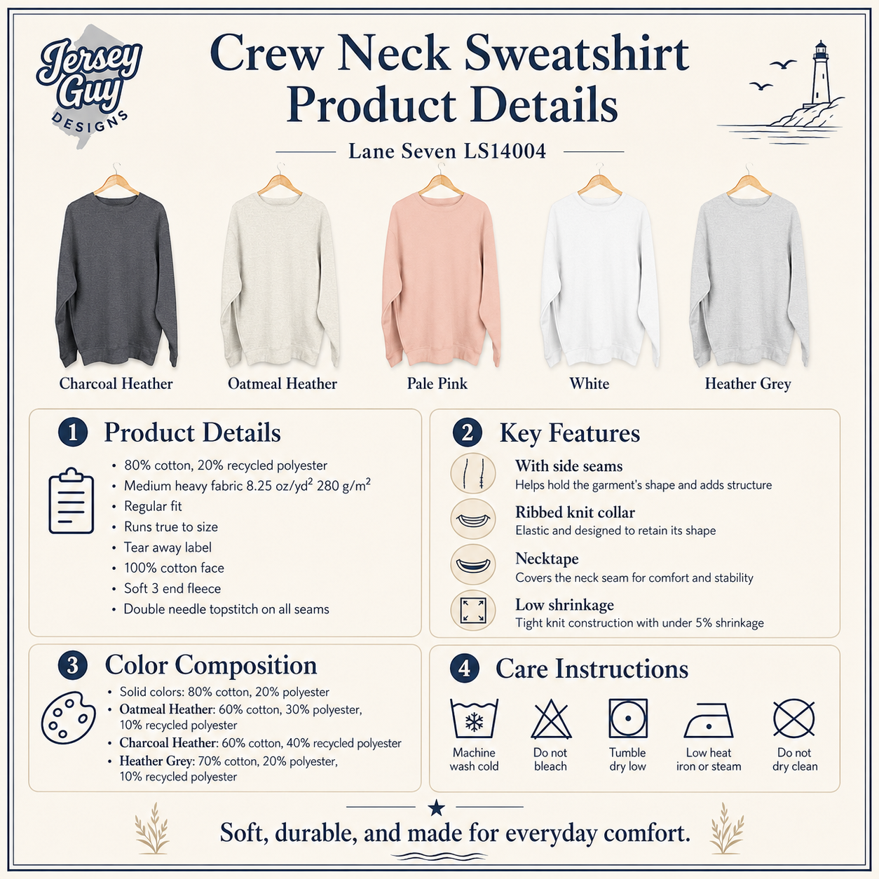 Lane Seven Hoodie product details, colors, care instructions and key features