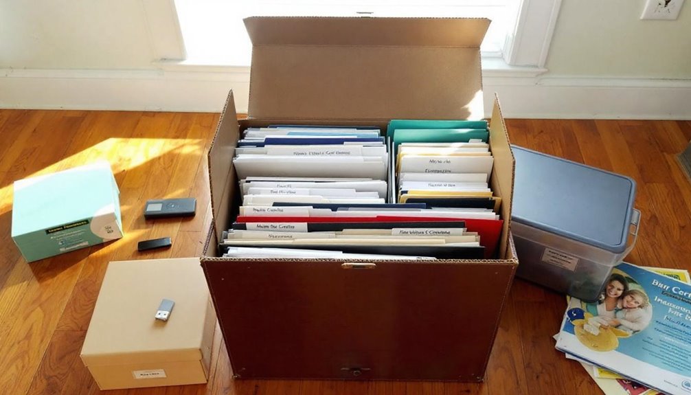 organize important moving documents